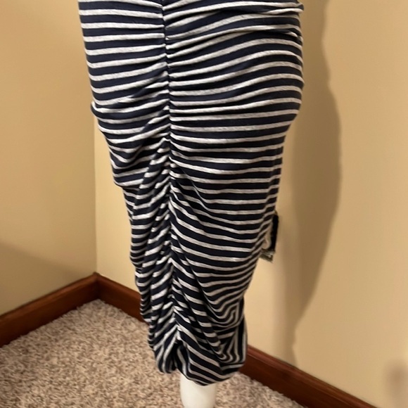 Athleta Ember Stripe Blue/Gray Racerback Dress Sz S - Picture 4 of 8